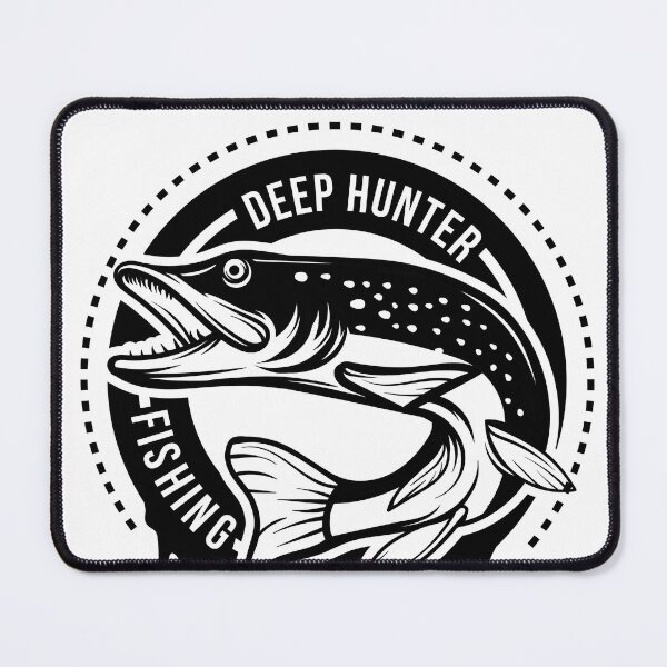 Item preview, Deep Hunter Fishing Pike Muskie Vintage Vector Drip designed and sold by JIMBOEE.