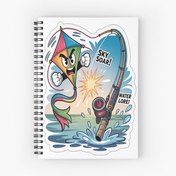 Item preview, Flying Kite Versus Fishing Rod Outdoor Sticker designed and sold by Imaginarium of Chaos falcon88 .