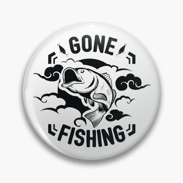 Item preview, Gone Fishing Largemouth Bass Vintage Vector Retro Angler designed and sold by JIMBOEE.