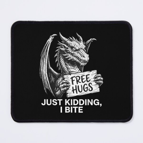 Item preview, Free Hugs Just Kidding I Bite Funny Dragon Humor Saying designed and sold by ObukiLantara.
