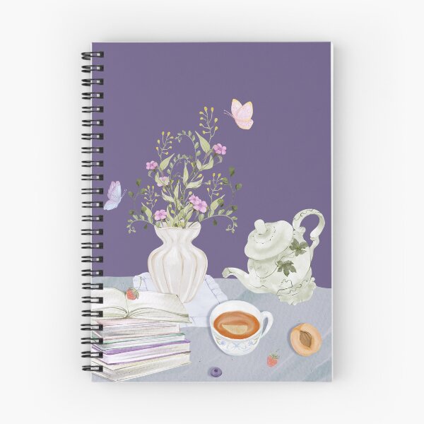 Item preview, Whimsical Cottagecore Tea Scene with Wildflowers, Books and Vintage Teapot designed and sold by Sagi Jane Art.
