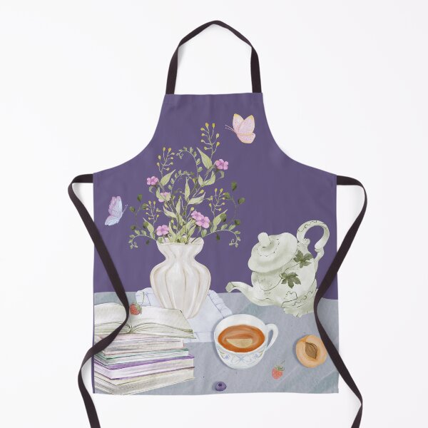 Item preview, Whimsical Cottagecore Tea Scene with Wildflowers, Books and Vintage Teapot designed and sold by Sagi Jane Art.