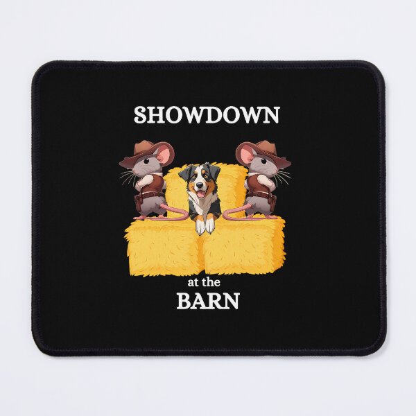 Item preview, Showdown at the Barn Funny Mice and Dog Western designed and sold by obbinkmik.