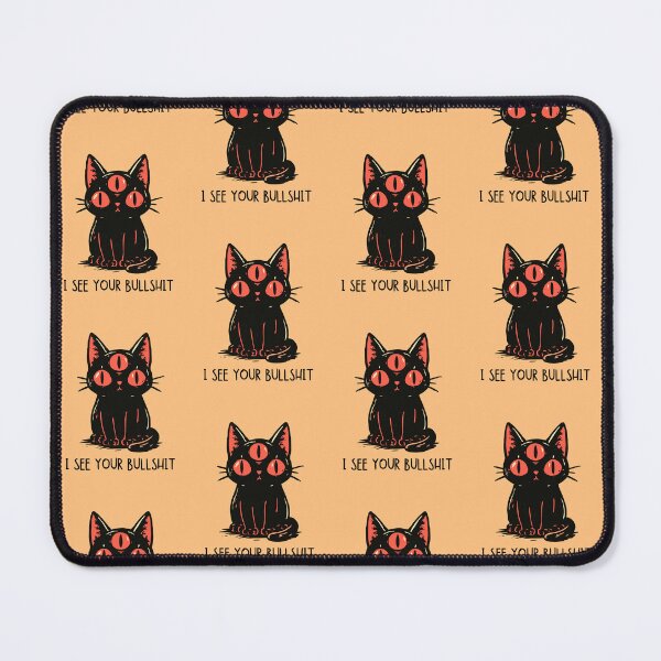 Item preview, I See Your Bullshit Black Cat Sticker Three Eyed Sarcastic Shirt designed and sold by Catophile.