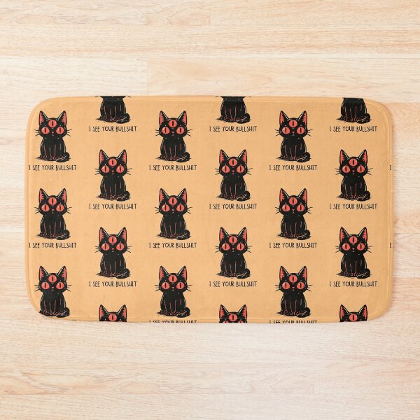 Item preview, I See Your Bullshit Black Cat Sticker Three Eyed Sarcastic Shirt designed and sold by Catophile.