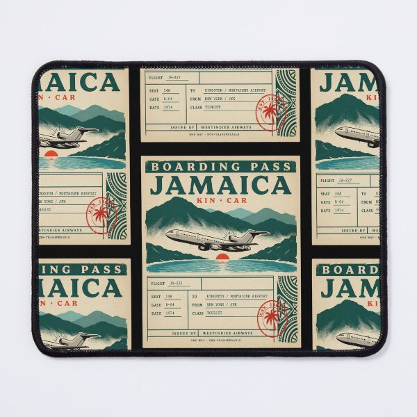 Item preview, Jamaica Mid‑Century Boarding‑Pass Stamp — 727 Jet Edition designed and sold by stickercuffs.
