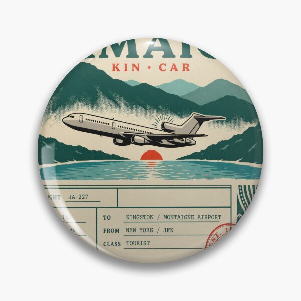 Item preview, Jamaica Mid‑Century Boarding‑Pass Stamp — 727 Jet Edition designed and sold by stickercuffs.
