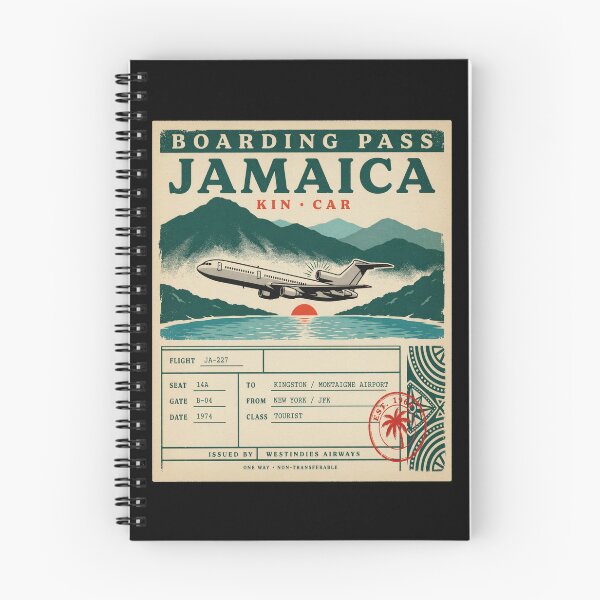 Item preview, Jamaica Mid‑Century Boarding‑Pass Stamp — 727 Jet Edition designed and sold by stickercuffs.