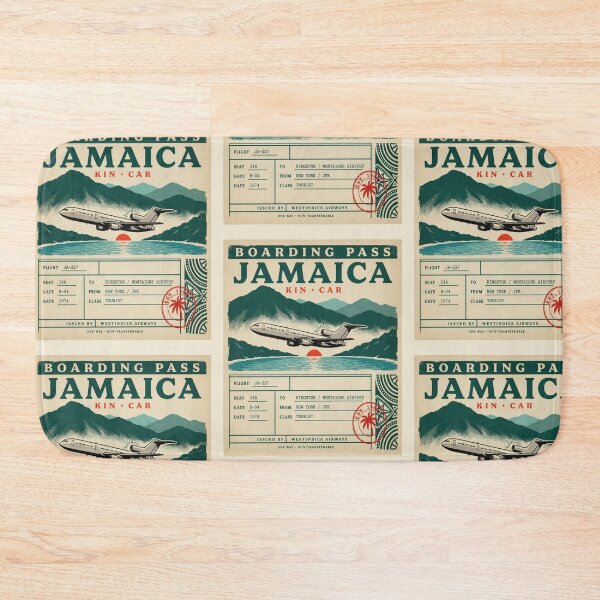 Item preview, Jamaica Mid‑Century Boarding‑Pass Stamp — 727 Jet Edition designed and sold by stickercuffs.