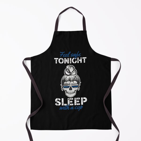 Item preview, Sleep With A Cop Skull Messy Bun Blue Line Support designed and sold by arauzrosu.