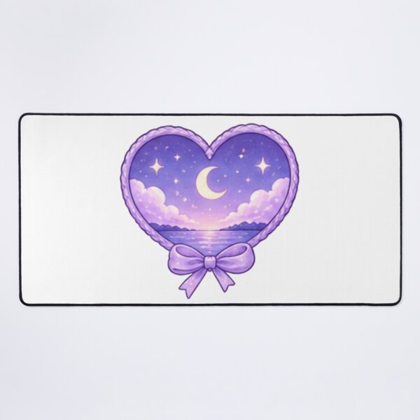 Item preview, Purple Heart Moon and Bow Cute Dreamy Design designed and sold by Kiralemon.