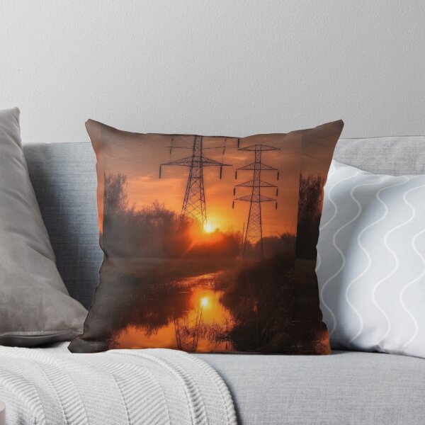 Item preview, Electricity Pylons Sunset River designed and sold by Pylon-Bureau.