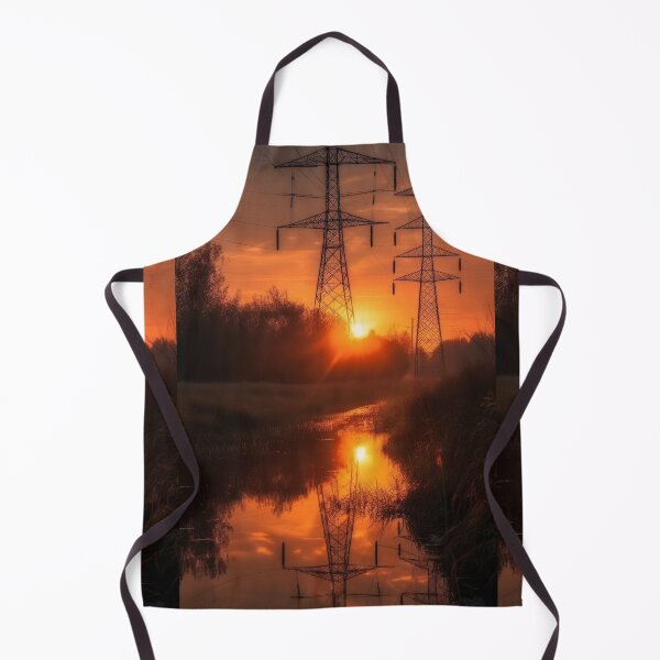 Item preview, Electricity Pylons Sunset River designed and sold by Pylon-Bureau.