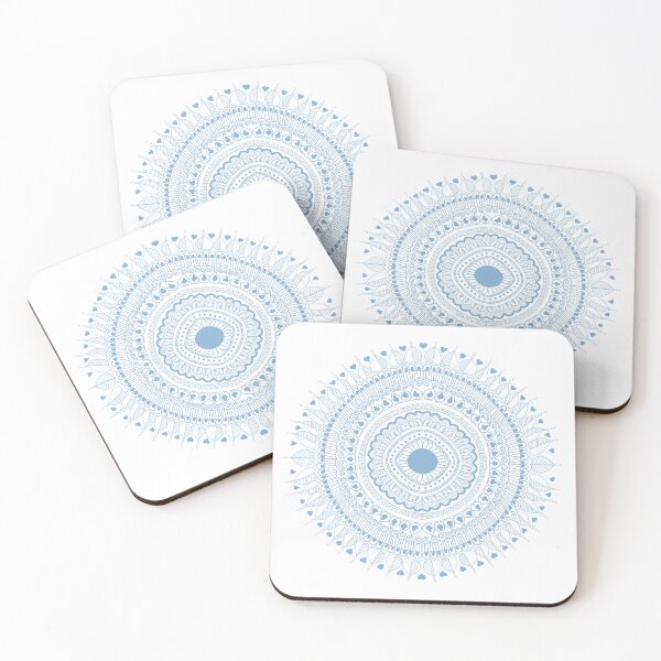 Artikelvorschau, Hellblaues Blumen-Mandala entworfen und verkauft von KaroLeenaDesign.