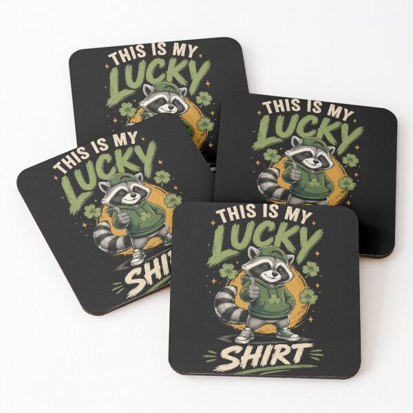 Item preview, This Is My Lucky Shirt Raccoon T-Shirt – Funny Cute Lucky Clover Graphic Tee designed and sold by Artimax-Studio.