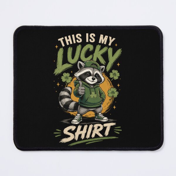 Item preview, This Is My Lucky Shirt Raccoon T-Shirt – Funny Cute Lucky Clover Graphic Tee designed and sold by Artimax-Studio.