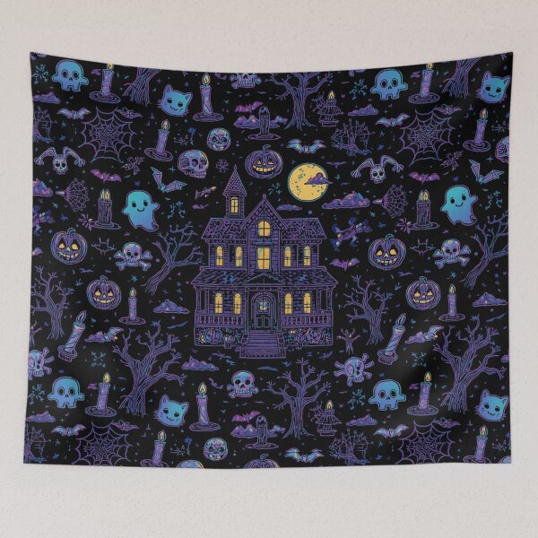 Item preview, Haunted mansion spooky pattern designed and sold by DuliDoodles.