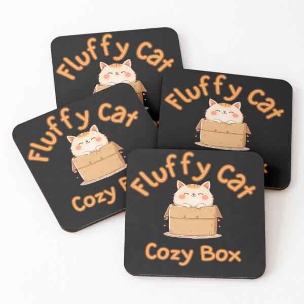 Item preview, Fluffy Cat in Cozy Box - Cute Kawaii Cat Design designed and sold by VisualPantry.