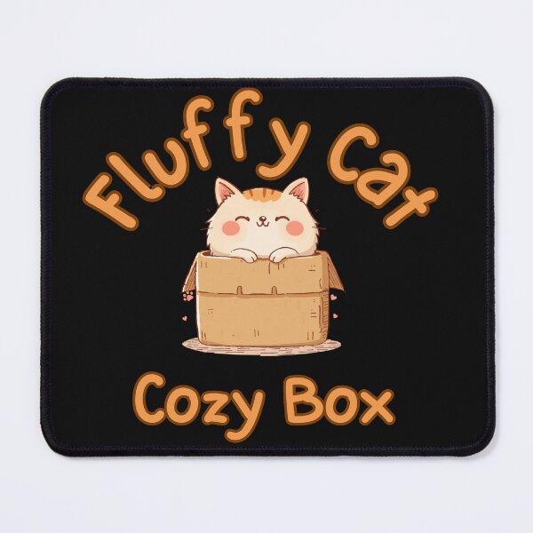 Item preview, Fluffy Cat in Cozy Box - Cute Kawaii Cat Design designed and sold by VisualPantry.