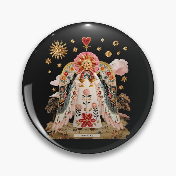 Item preview, Temperance Angel Sun Face Floral Wings Tarot Art designed and sold by saytonh1.