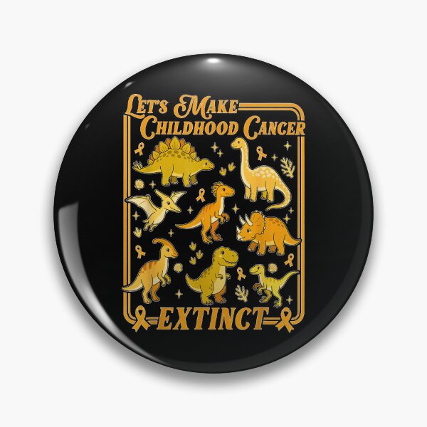 Item preview, Let's Make Childhood Cancer Extinct Dinosaur Gold Ribbon  designed and sold by ObukiLantara.
