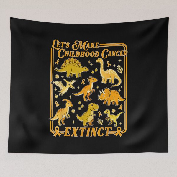 Item preview, Let's Make Childhood Cancer Extinct Dinosaur Gold Ribbon  designed and sold by ObukiLantara.