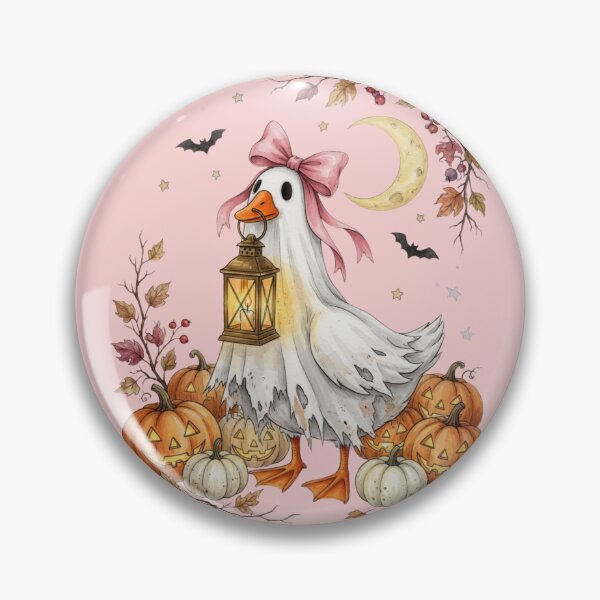 Item preview, Ghost Goose Halloween Pink Bow Spooky Season Cottagecore designed and sold by CF_VintageDesign.