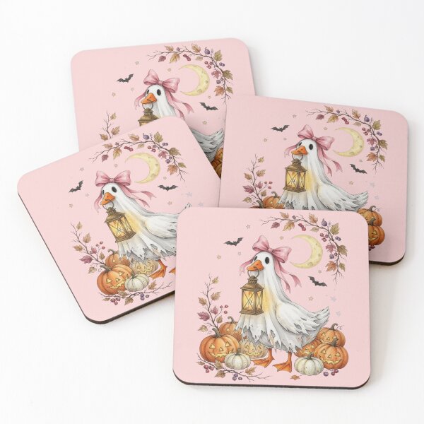 Item preview, Ghost Goose Halloween Pink Bow Spooky Season Cottagecore designed and sold by CF_VintageDesign.