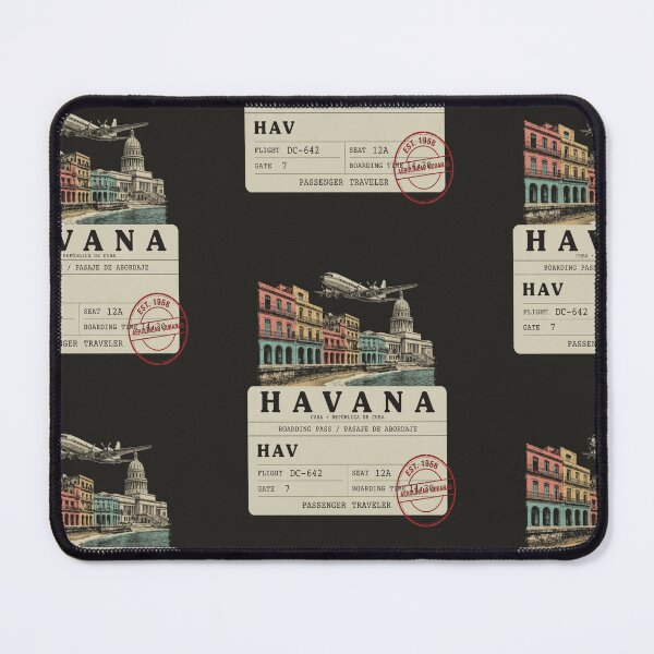 Item preview, Havana Mid‑Century Boarding‑Pass Stamp — DC‑6 Edition designed and sold by stickercuffs.