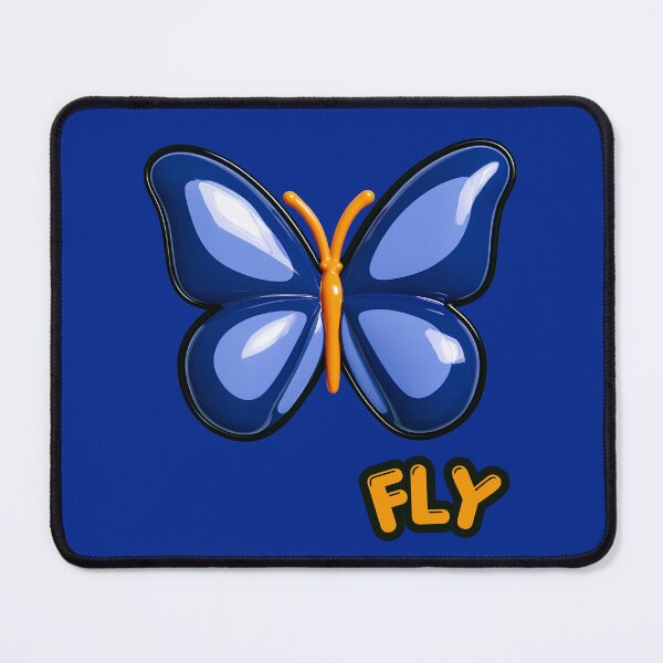 Item preview, Blue Glossy Puffy Butterfly Retro Pop Art designed and sold by daila70.
