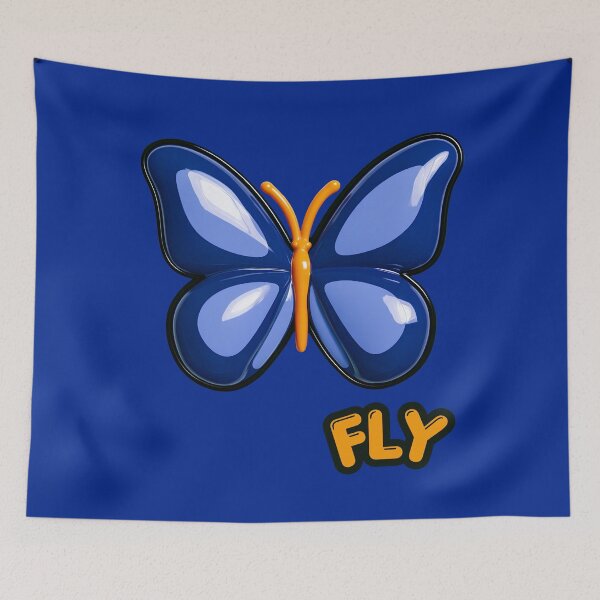Item preview, Blue Glossy Puffy Butterfly Retro Pop Art designed and sold by daila70.