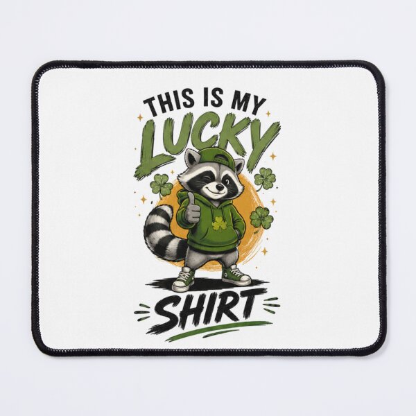 Item preview, This Is My Lucky Shirt Raccoon Shirt – Funny Cute Lucky Clover Graphic Tee designed and sold by Artimax-Studio.