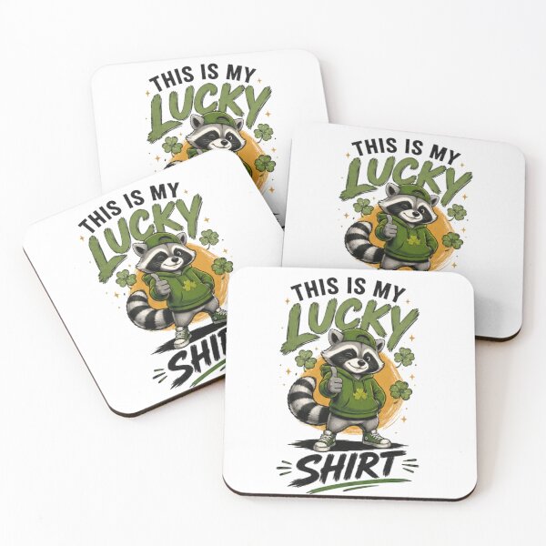 Item preview, This Is My Lucky Shirt Raccoon Shirt – Funny Cute Lucky Clover Graphic Tee designed and sold by Artimax-Studio.