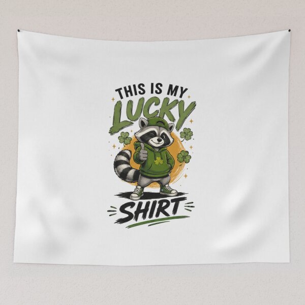 Item preview, This Is My Lucky Shirt Raccoon Shirt – Funny Cute Lucky Clover Graphic Tee designed and sold by Artimax-Studio.
