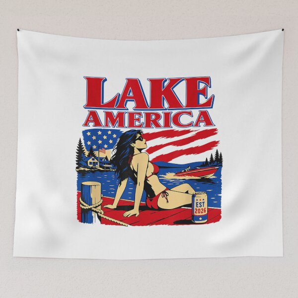 Item preview, Lake America Retro Patriotic Summer 2026 designed and sold by CaChimShop.