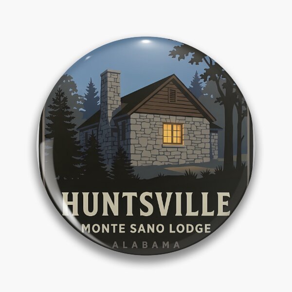 Item preview, Huntsville Alabama Monte Sano Stone Lodge Sticker designed and sold by DetourDgn.