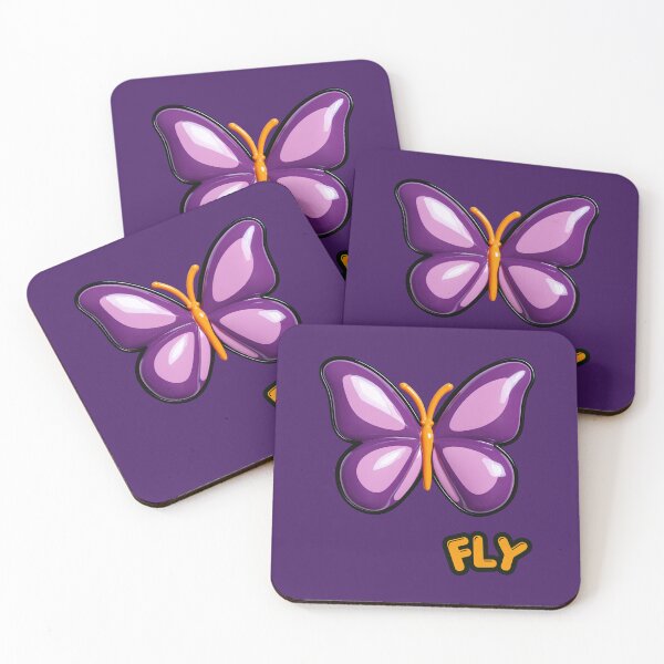 Item preview, Purple Glossy Puffy Butterfly Retro Pop Art designed and sold by daila70.