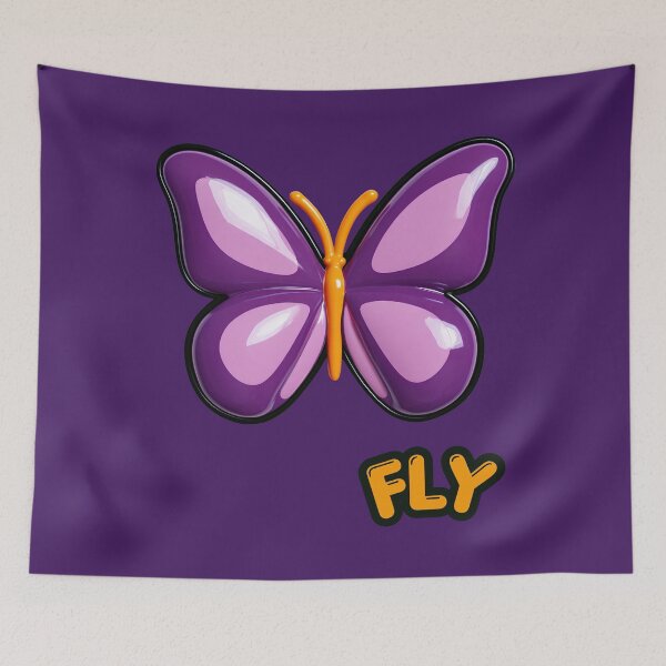Item preview, Purple Glossy Puffy Butterfly Retro Pop Art designed and sold by daila70.