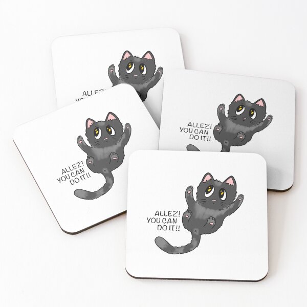 Item preview, Allez you can do it! Black cat cheers on your climbing designed and sold by Rain Ant.