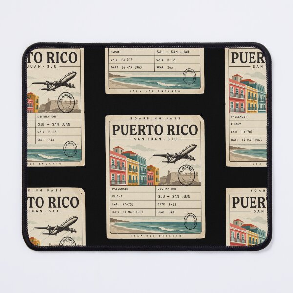 Item preview, Puerto Rico Mid‑Century Boarding‑Pass Stamp — 707 Jet Edition designed and sold by stickercuffs.
