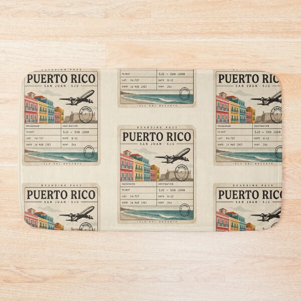 Item preview, Puerto Rico Mid‑Century Boarding‑Pass Stamp — 707 Jet Edition designed and sold by stickercuffs.