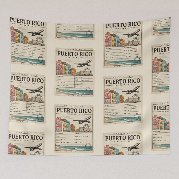 Item preview, Puerto Rico Mid‑Century Boarding‑Pass Stamp — 707 Jet Edition designed and sold by stickercuffs.