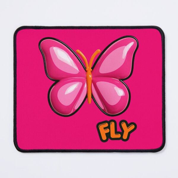Item preview, Fuchsia Glossy Puffy Butterfly Retro Pop Art designed and sold by daila70.