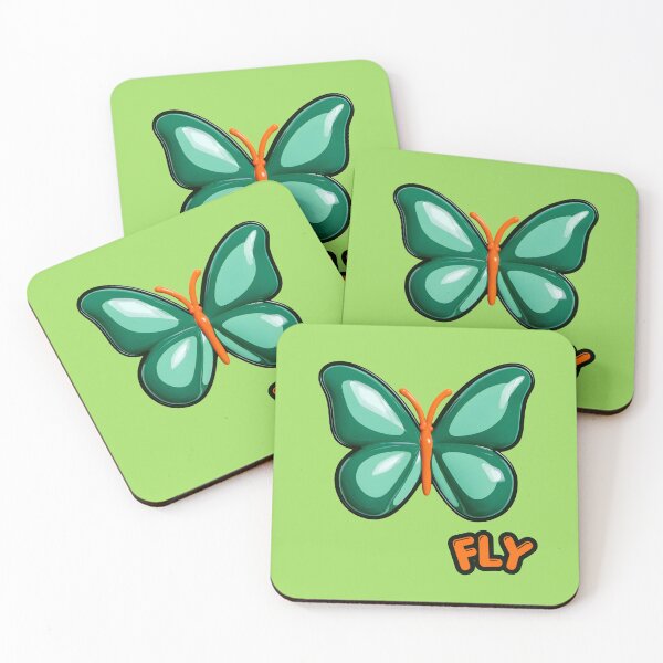 Item preview, Green Glossy Puffy Butterfly Retro Pop Art designed and sold by daila70.