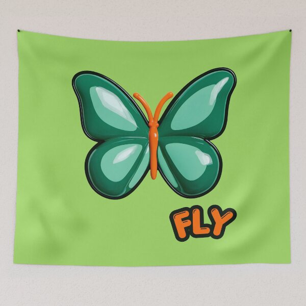 Item preview, Green Glossy Puffy Butterfly Retro Pop Art designed and sold by daila70.