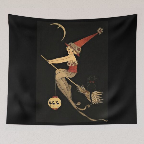 Item preview, Art Deco Flying Witch designed and sold by amanda150771.