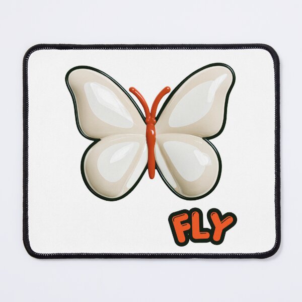 Item preview, Ivory White Glossy Puffy Butterfly Retro Pop Art designed and sold by daila70.