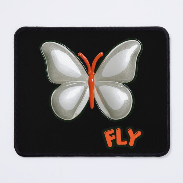Item preview, Silver Glitter Glossy Puffy Butterfly Retro Pop Art designed and sold by daila70.