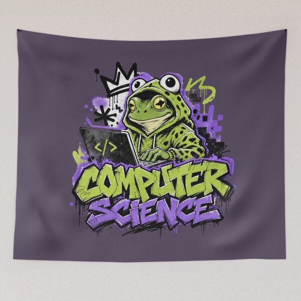 Item preview, Computer Science Frog Graffiti Laptop T-Shirt | Hardworking Teacher Gift | Labor Day Appreciation designed and sold by illeN-Art-World.
