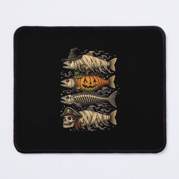 Item preview, Spooky Fish Halloween Ghost Pumpkin Skeleton Mummy designed and sold by felixpalette.